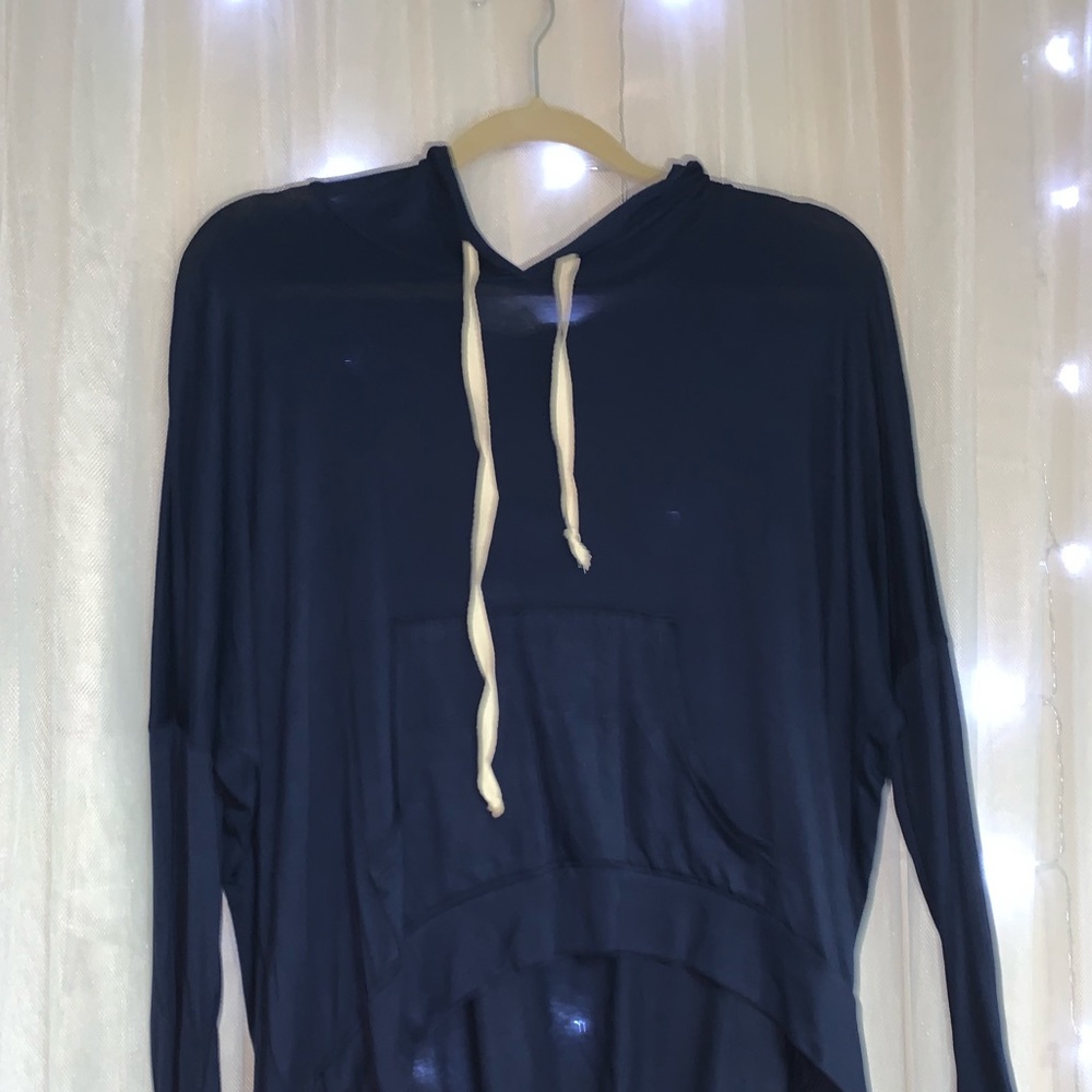 High-Low Navy Blue Sweatshirt